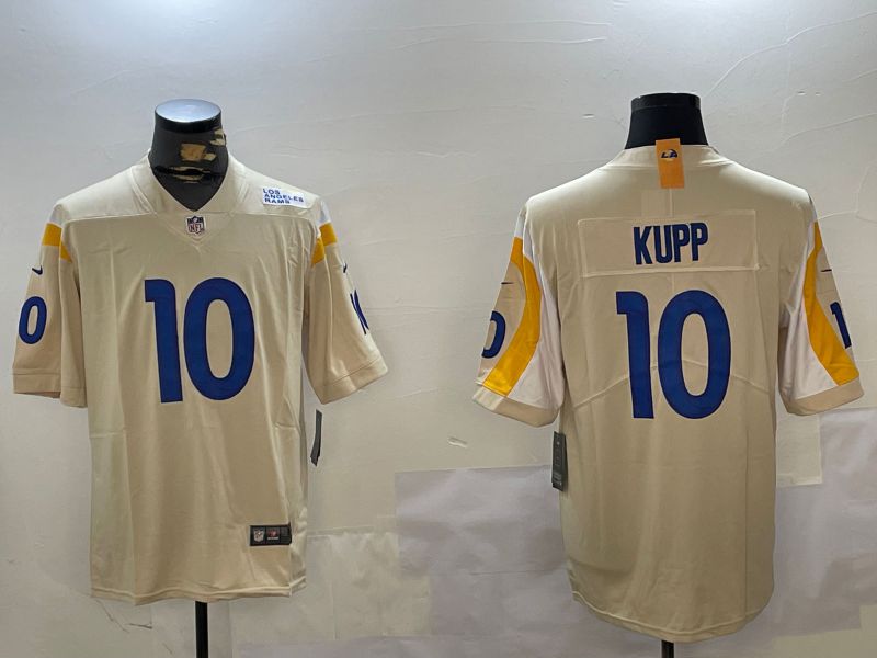 Men Los Angeles Rams #10 Kupp Cream Second generation 2024 Nike Limited NFL Jersey style 1